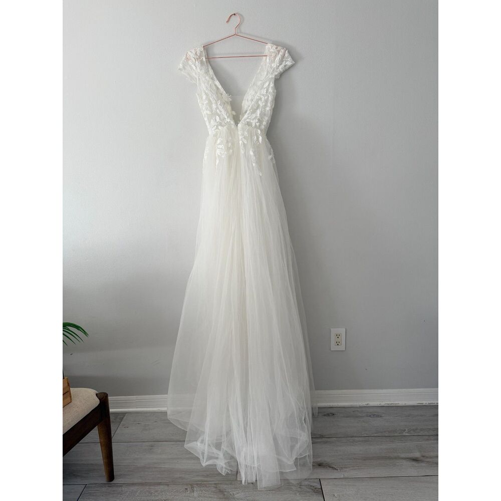 Boho A Line Floral Wedding Dress